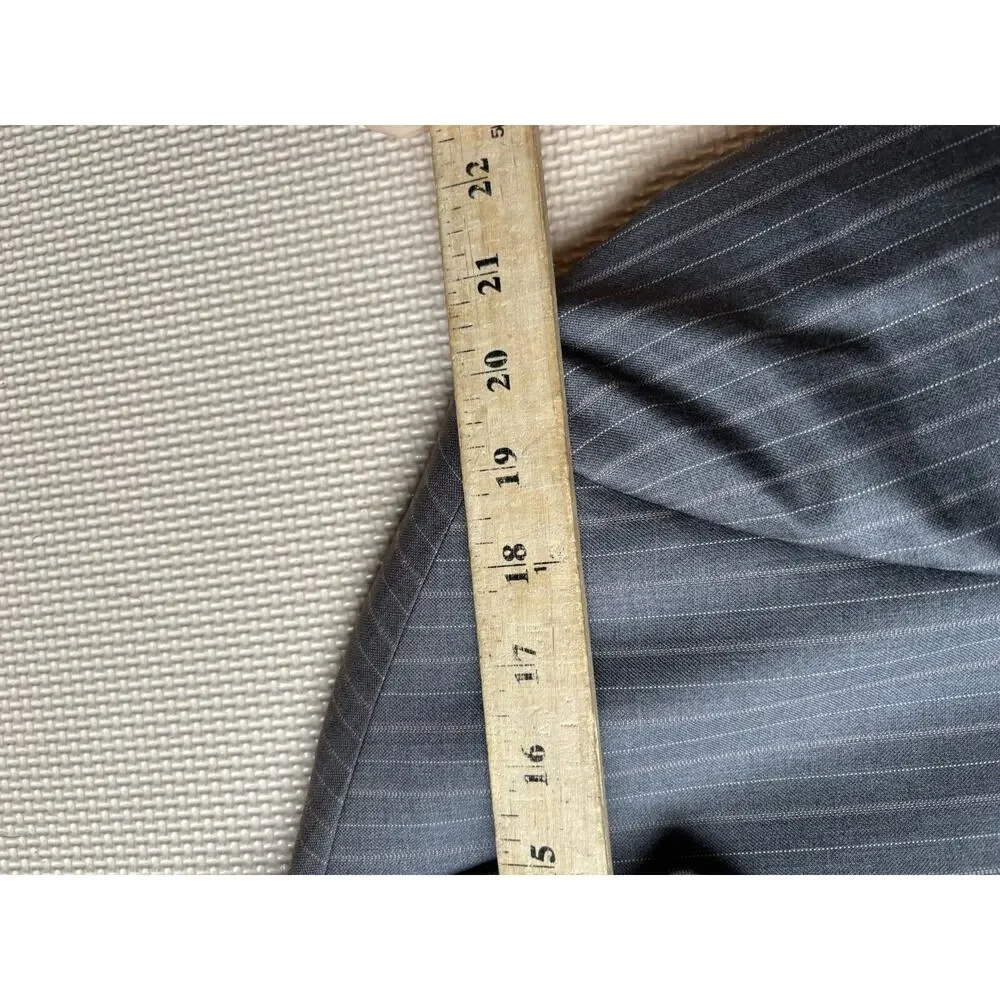 F.R. Tripler Mens Silk Wool Blend PIn Striped Gray Blazer Suit Coat Size 46